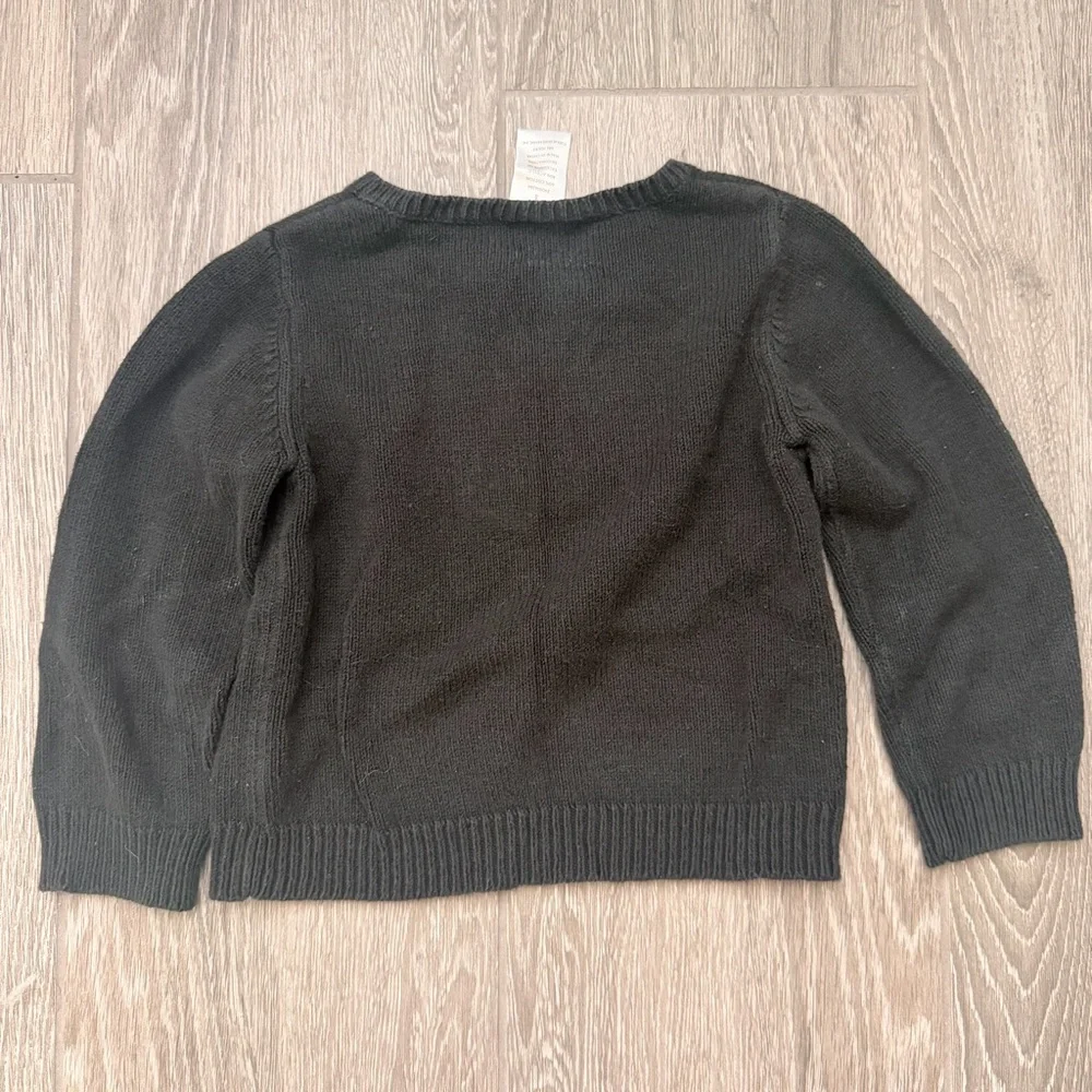 Gymboree Black Knit Sweater with Zebra Print Heart - Size 3